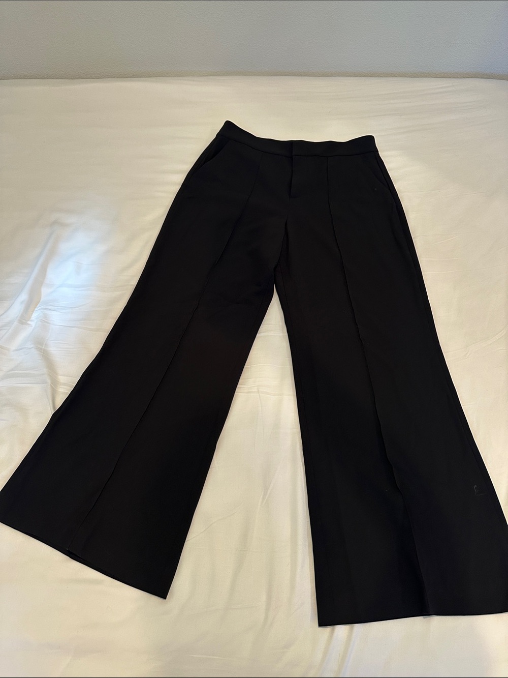 Alice + Olivia Black Wide-Leg Tailored Pants